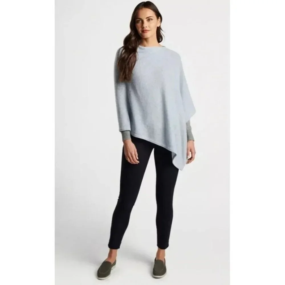 Peter Millar x Netjets Essential Cashmere Poncho Gray Womens Size OS Minimalist